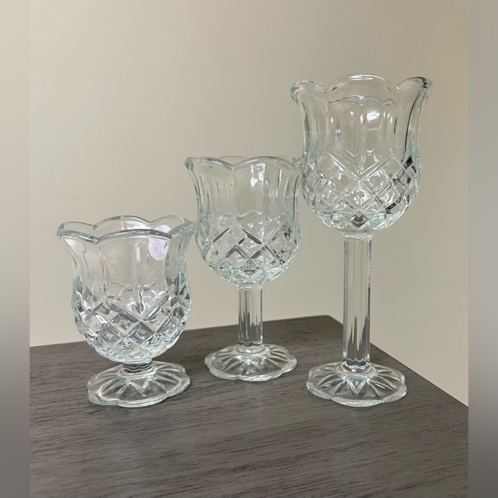 Elegant Glass Candle Holders Set Of 3